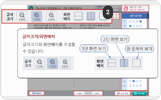 글자크기/화면배치 안내 이미지